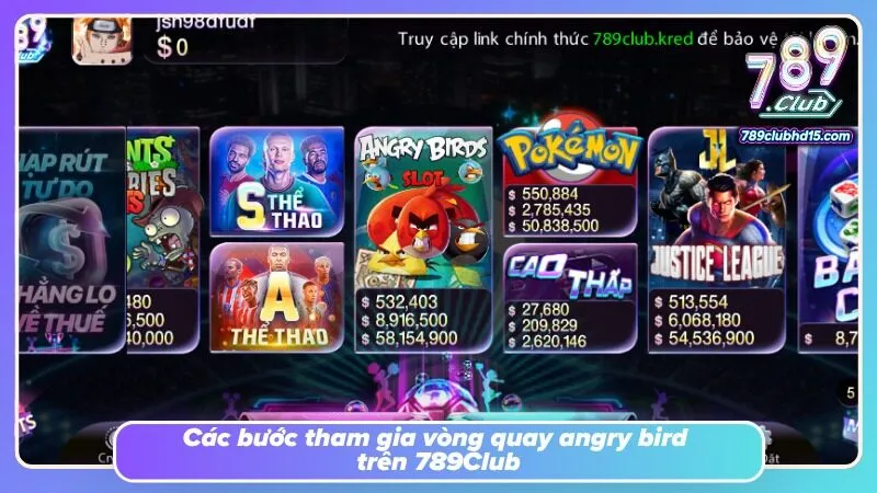 Giao diện lựa chọn mức cược nằm ngay cạnh khu vực vòng quay