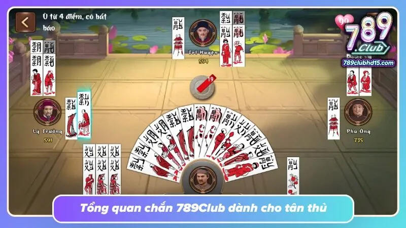 Bàn chắn hiển thị quân bài dân gian cùng không gian chơi quen thuộc