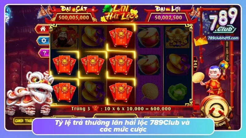 Bảng paytable thể hiện giá trị thưởng tương ứng với từng biểu tượng