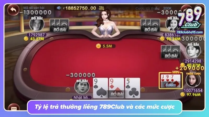 Các mức thưởng được trình bày cạnh thông tin bàn để tiện theo dõi