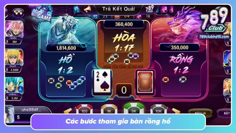 Danh sách bàn mở ra nhiều lựa chọn theo từng khoảng mức cược